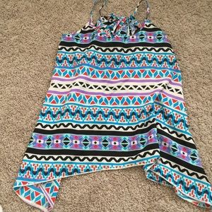 Multi color Aztec print flowy tank top